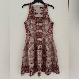 WAYF Boho Tribal Fit & Flare Dress Size M